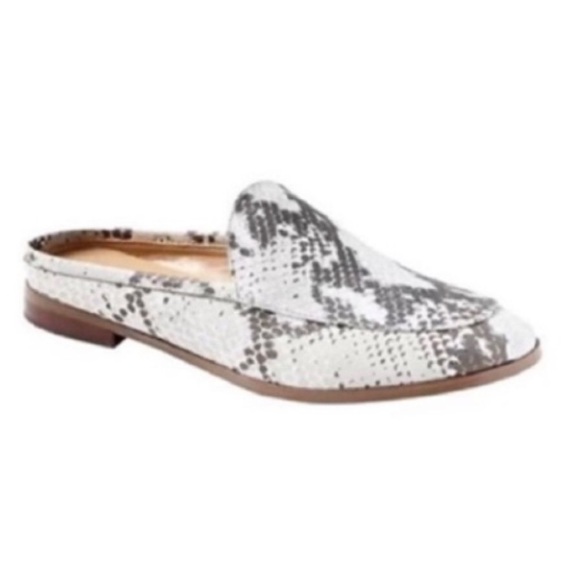 Banana Republic Gray Silver Python Print Mules 10 - Picture 1 of 11